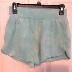 VICTORIA’S SECRET Aqua Blue Fleece Lounge Shorts SMALL